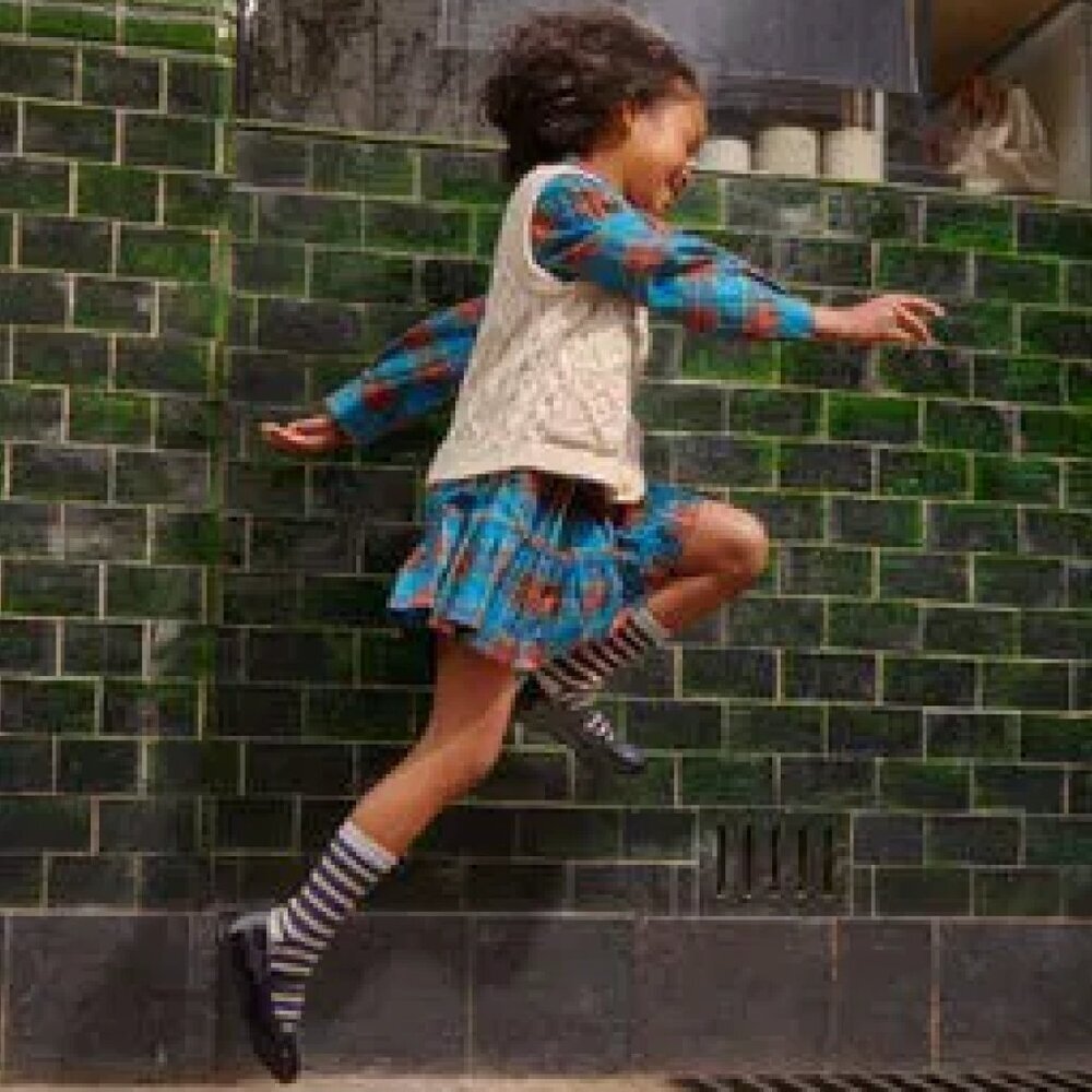 Mini Boden Girls Plaid Flannel Dress Size 8/9 in Blue - Picture 2 of 5